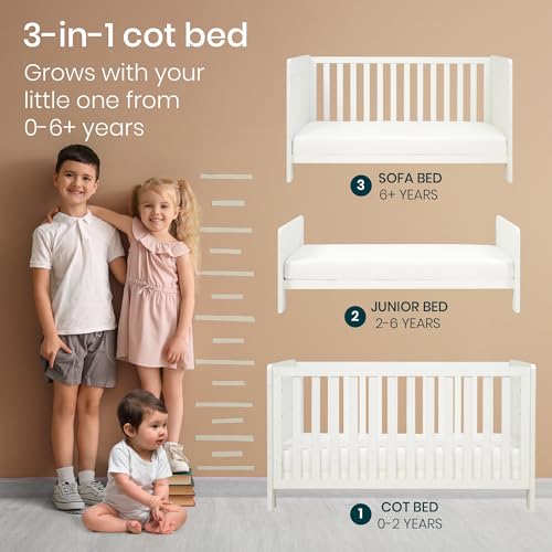 Tutti Bambini Alba 3-in-1 Wooden Baby Cot