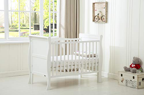 Solid Wooden Cot Bed Savannah Sleigh Toddler Bed