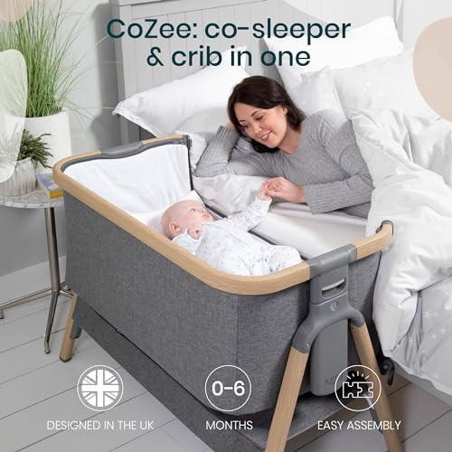 Tutti Bambini CoZee Next to Me Crib - Oak & Charcoal