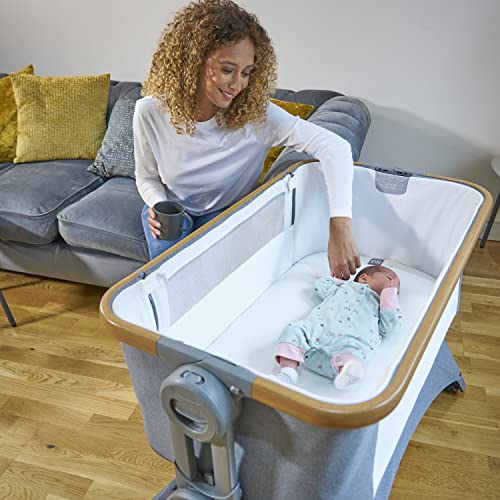 Baba Bing Bedside Crib & Travel Cot, 2-in-1 Grey