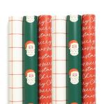 Santa Plaid Holiday Wrapping Paper Roll 30"x168
