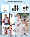 Vlogging Kit with Tripod, Light, and Microphone