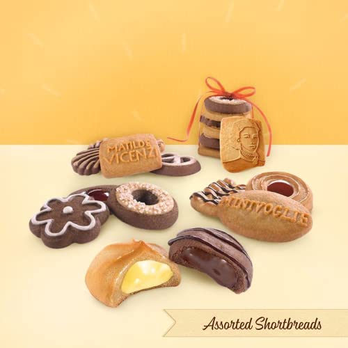 Pasticceria Matilde Vicenzi Assorted Shortbread Cookies, 10.58 oz (300g), Kosher, Dairy Mini Pastries - Made in Italy