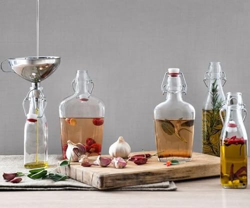 Italian Bormioli Rocco Pocket Flask, 8.5 oz, Clear