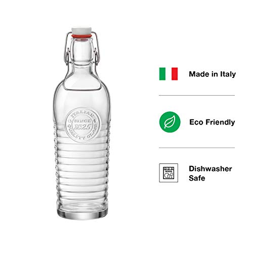Bormioli Rocco Water Bottle | 37.25 oz, Italian Glass