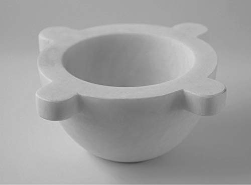 Italian White Marble Mortar & Pestle Vintage Design
