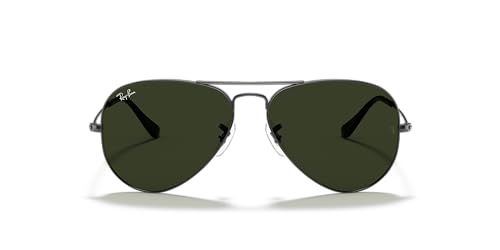 Ray-Ban RB3025 Classic Aviator Sunglasses, Gunmetal/G-15 Green, 58 mm
