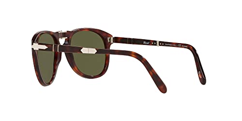 Persol PO0714SM Steve McQueen Aviator Sunglasses, Havana/Green
