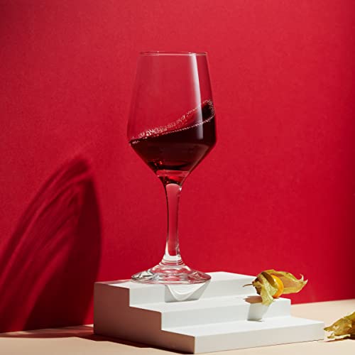 Italian Red Wine Glasses, Stemmed Glass Cups, Set of 4