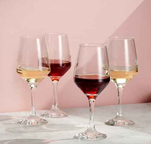 Italian Red Wine Glasses, Stemmed Glass Cups, Set of 4