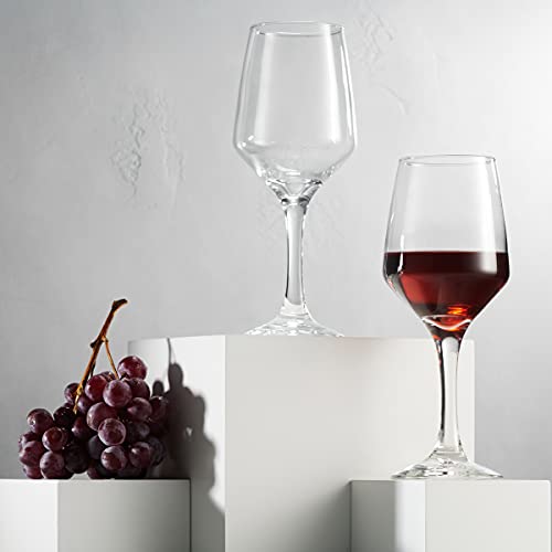 Italian Red Wine Glasses, Stemmed Glass Cups, Set of 4