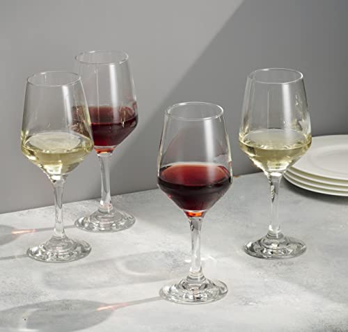 Italian Red Wine Glasses, Stemmed Glass Cups, Set of 4