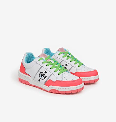 Chiara Ferragni Sneakers, Size 42, White with Pink