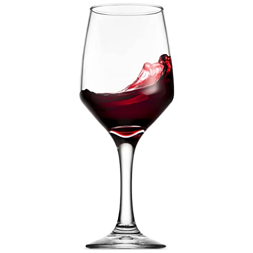 Italian Red Wine Glasses, Stemmed Glass Cups, Set of 4
