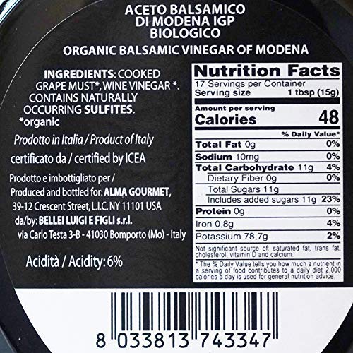 Certified Organic Balsamic Vinegar from Modena | Dense