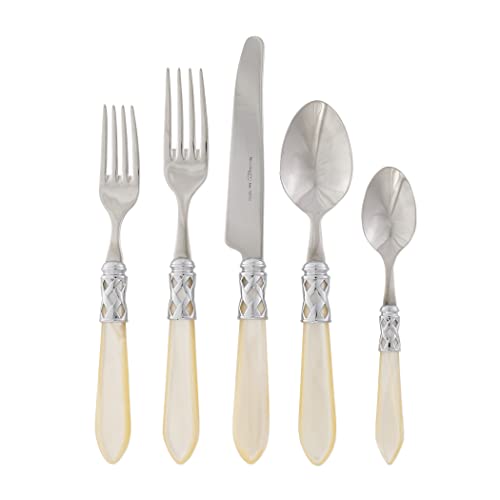 Vietri Aladdin Brilliant Ivory 5-Piece Cutlery Set