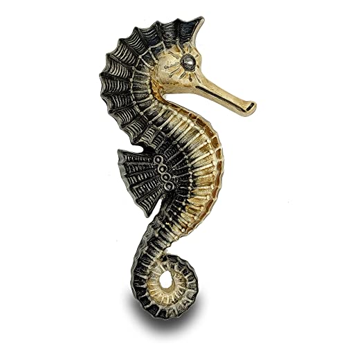 Italian Hand-Painted Ceramic Seahorse Wall Decor Pottery (Black)