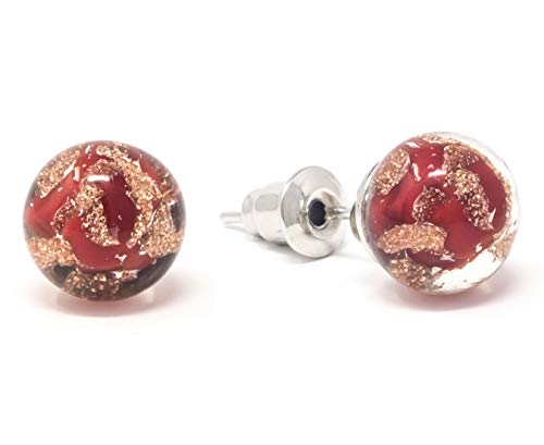 Murano Glass Stud Earrings - Italian Handcrafted Beaded Jewelry