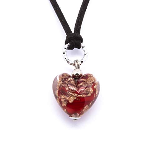 Handmade Murano Glass Heart Pendant - Italian Jewelry