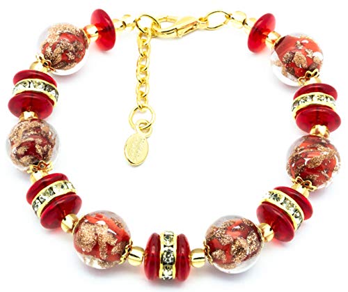 Murano Glass Bracelet - Aventurine Beads Handmade in Italy