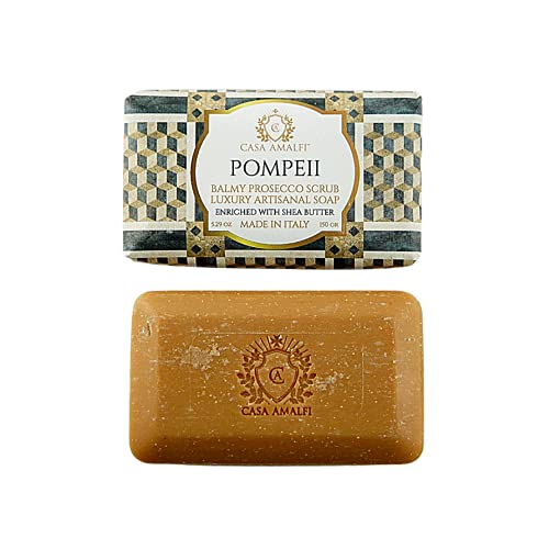 CASA AMALFI - Luxury & Artisanal Solid Soap with shea butter, 100% Vegan & Natural Ingredients, Plastic-free & Animal-Cruelty Free (Pompeii)