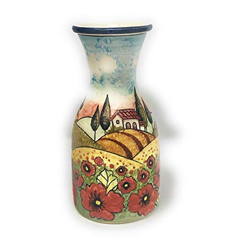 Hand Painted Italian Ceramic Vase Pitcher Made Italy