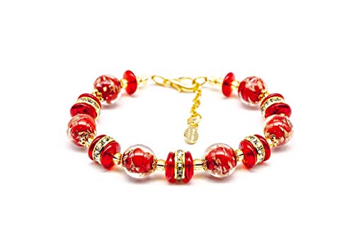 Murano Glass Bracelet - Aventurine Beads Handmade in Italy