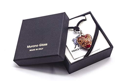 Handmade Murano Glass Heart Pendant - Italian Jewelry