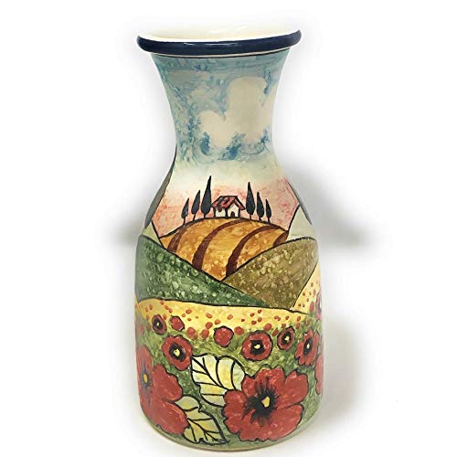 Hand Painted Italian Ceramic Vase Pitcher Made Italy