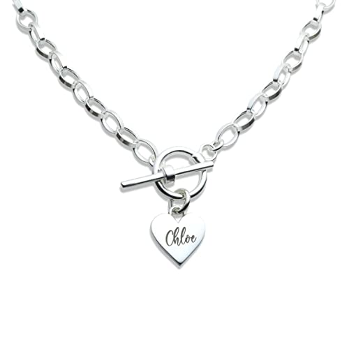 Sterling Silver Heart Choker Necklace Personalizzato