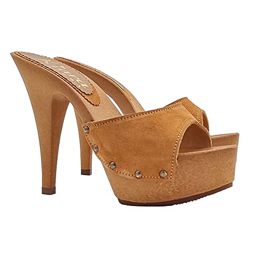 Kiara Women's Clogs: Suede Band - Made in Italy