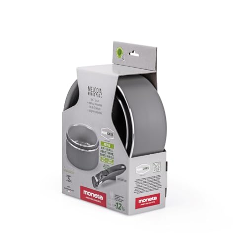 Italian Made Moneta Melodia Saucepan Set, FineGres Coating