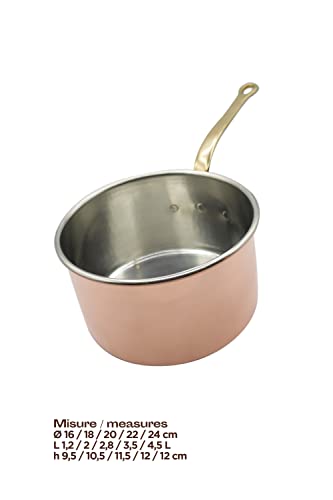 Italian Handmade Small Milk Pot - Tinned Copper
