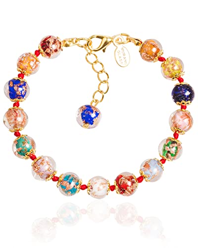Murano Glass Aventurine Bracelet - Multicolor Handmade in Italy