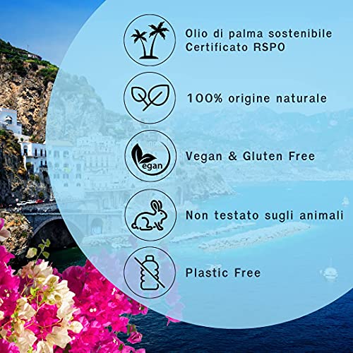 CASA AMALFI - Luxury & Artisanal Solid Soap with shea butter, 100% Vegan & Natural Ingredients, Plastic-free & Animal-Cruelty Free (Pompeii)