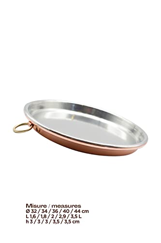 Handmade Copper Pizza Tray - Italian Crafted - 12.6x1.2 Inch