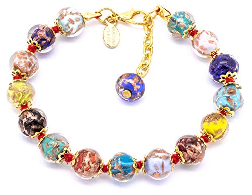 Murano Glass Aventurine Bracelet - Multicolor Handmade in Italy