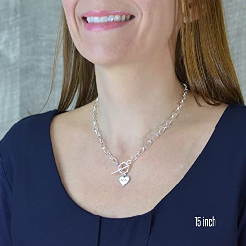 Sterling Silver Heart Choker Necklace Personalizzato