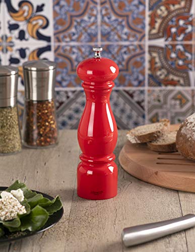 Bisetti Firenze Adjustable Red Salt Mill, 8.66 Inch