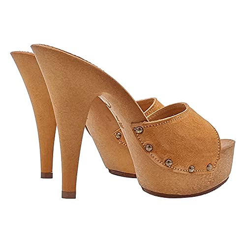 Kiara Women's Clogs: Suede Band - Made in Italy