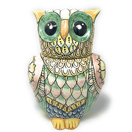 Hand-Painted Italian Ceramic Owl Cookies Jar by Parrini
