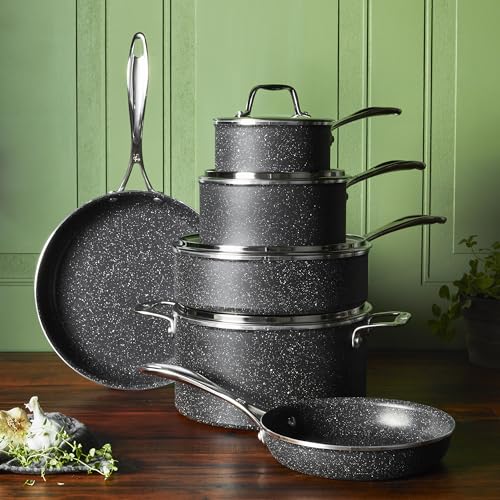 Henckels Granitium Notte 10-piece Cookware Set (Black)
