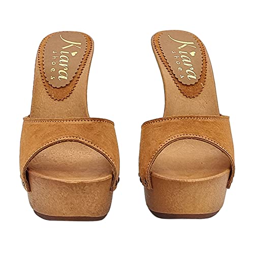 Kiara Women's Clogs: Suede Band - Made in Italy
