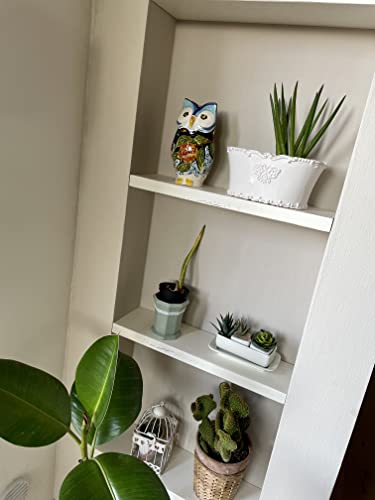 Hand Painted Italian Ceramic Owl Figurine - Made in Italy