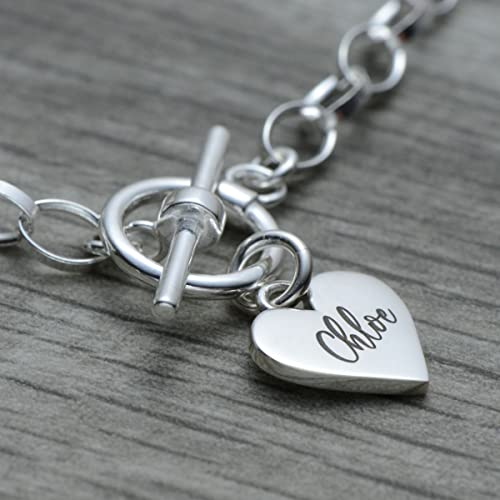 Sterling Silver Heart Choker Necklace Personalizzato