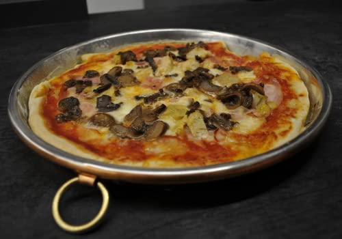 Handmade Copper Pizza Tray - Italian Crafted - 12.6x1.2 Inch