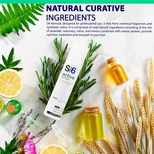 NAPURA S6 Anti Dandruff Shampoo with Tea Tree Oil, 1% Zinc and 5% Salicylic Acid - Natural Itchy Scalp Treatment (6.76 fl oz) for Men and Women