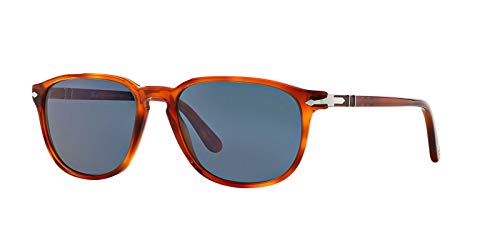 Persol PO3019S Square Sunglasses, Terra Di Siena/Light Blue