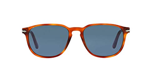 Persol PO3019S Square Sunglasses, Terra Di Siena/Light Blue