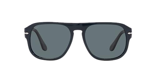 Persol Aviator Sunglasses, Dusty Blue/Dark Blue Polarized, 57mm